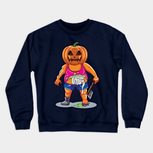 Zombie Pumpkin Halloween Party Gift Axe Crewneck Sweatshirt